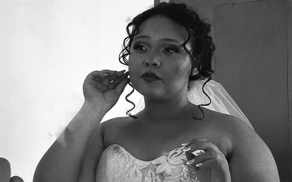Noiva em preto e branco